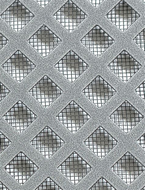 Perforated Metal Lattice Pewter 1x665m With Black Backing Mesh Cut To