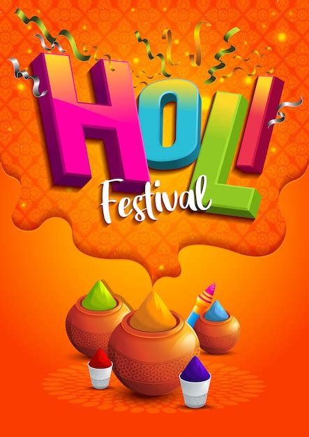Premium Vector Holi Festival Celebrations India Poster