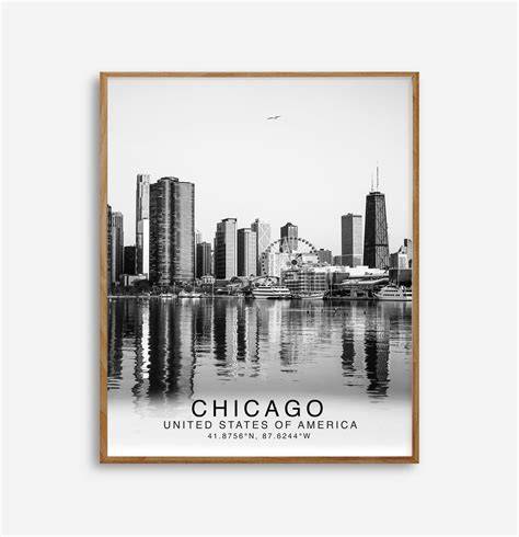 Chicago Wall Art Chicago Art Print Chicago Travel Poster Etsy Uk