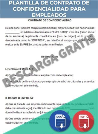 Contrato De Confidencialidad Ejemplos Y Formatos Word PDF