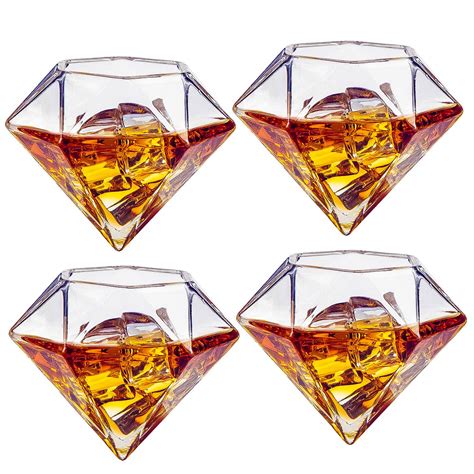 Popular Whiskey Wine Tasting Glasses Unique Glass 10oz Fancy Diamond Inspired Shaped Glasses