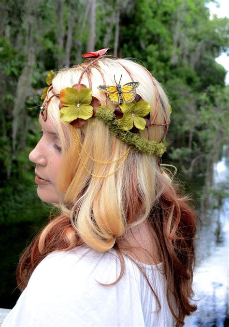 Sale Woodland Butterfly Bridal Headpiece Fairy Hair Wreath Etsy