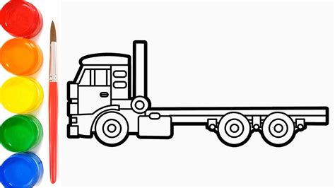Cara Menggambar Mobil Truck Dan Mewarnai Dengan Cat Air Easy Drawings