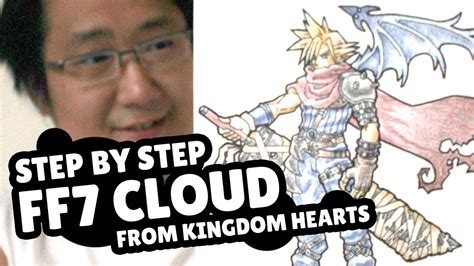 How To Draw Cloud Strife Final Fantasy 7 Kingdom Hearts Easy Step By