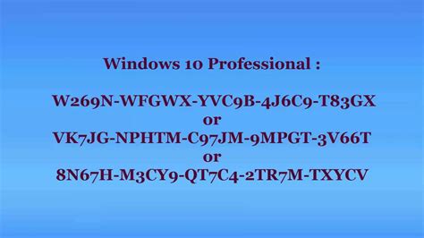 Windows 10 Professionalhomeenterprise All Versions Keys 100