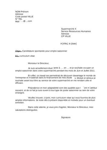 modele lettre de motivation hypermarche