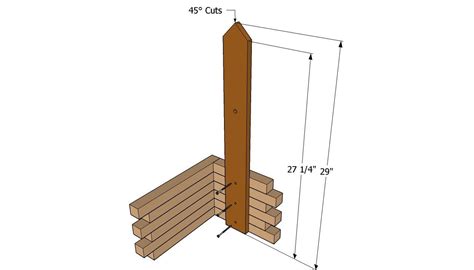 Workbench plans with 4×4 legs diy square wishing well plans. Instaling the extended palings | Wishing well plans ...