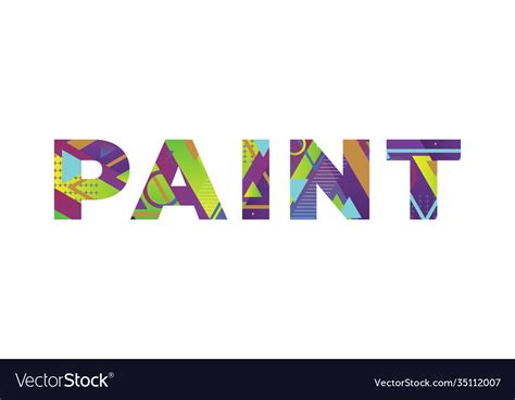 Paint Concept Retro Colorful Word Art Royalty Free Vector