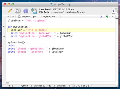 A python variable is a reserved memory location to store values. Getting Started with Python: Variable Scope