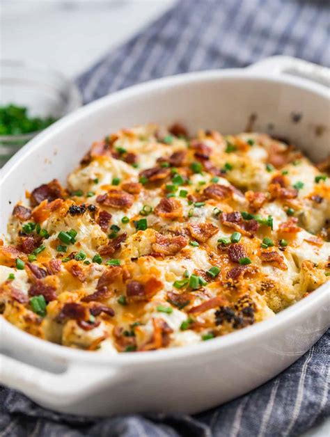 Cauliflower Casserole With Cream Cheese And Bacon Wellplated Com