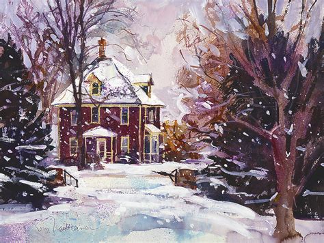Snowy Farm House Tom Nachreiner American Impressionist