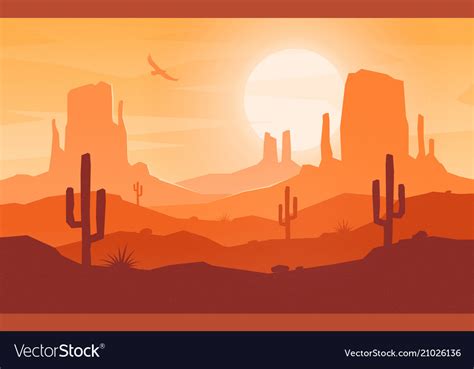 Landscape Flat Vector Illustration - Rahman Gambar
