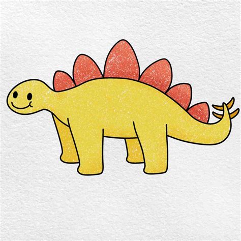 How To Draw A Simple Dinosaur Helloartsy