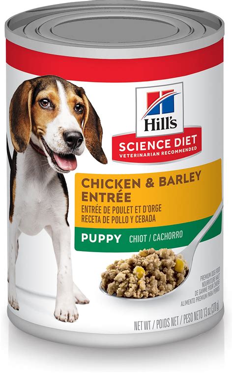 Adults can eat once or twice a day. HILL'S SCIENCE DIET Puppy Chicken & Barley Entree Canned ...