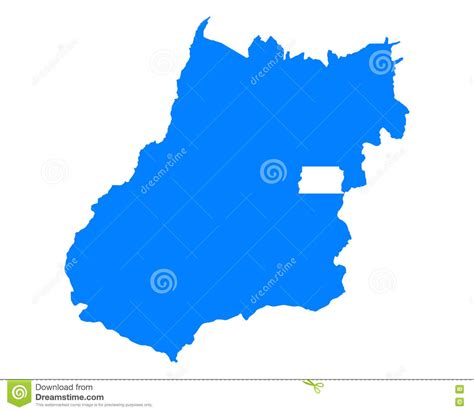 Mapa do goias, brasil, mostrando as divisões administrativas, limites internacionais e estaduais, corpos de água e localização do capital do goias. Mapa de Goias ilustração do vetor. Ilustração de linha ...
