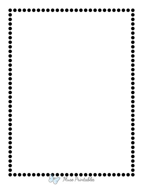 Printable Black Medium Dotted Line Page Border