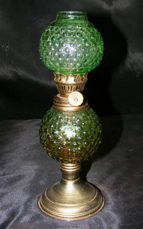 Shop our glass oil lamps selection from the world's finest dealers on 1stdibs. Vintage Green Glass Hobnail & Brass Pedestal Miniature Oil ...