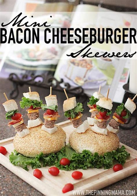 Appetizers Mini Bacon Cheeseburger Skewers The Pinning Mama