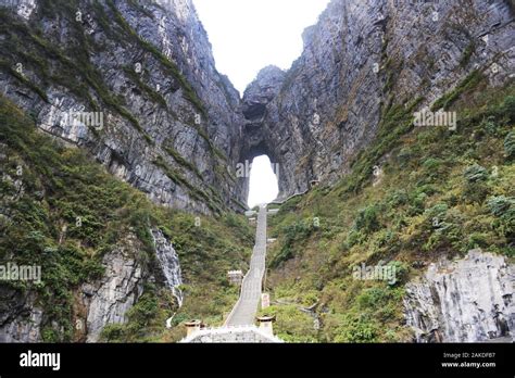 The 999 Steps Leading To The Heavens Gate In Tianmen Mountain In