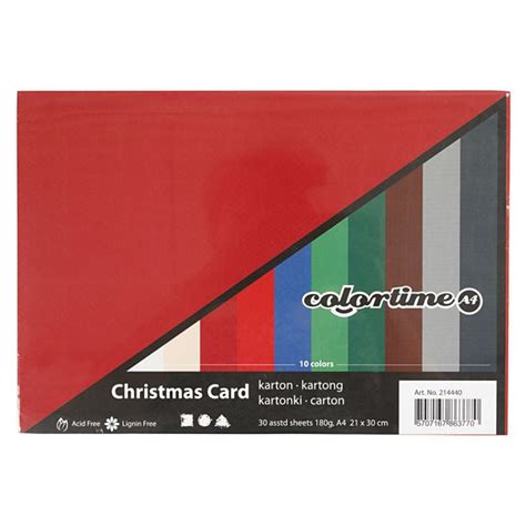 Colortime Colored Paper Christmas A4 180 G Pen Store