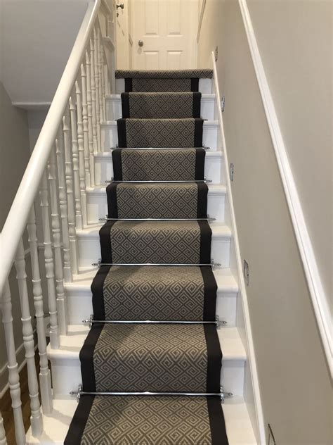 Black Border Stair Runner Installed In Chiswick Carpet Installation