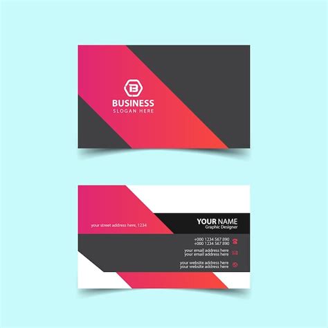 Free Vector Red And White Modern Business Card Template