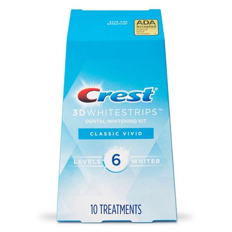 Crest 3d Whitestrips Classic Vivid At Home Teeth Whitening Kit Level 6