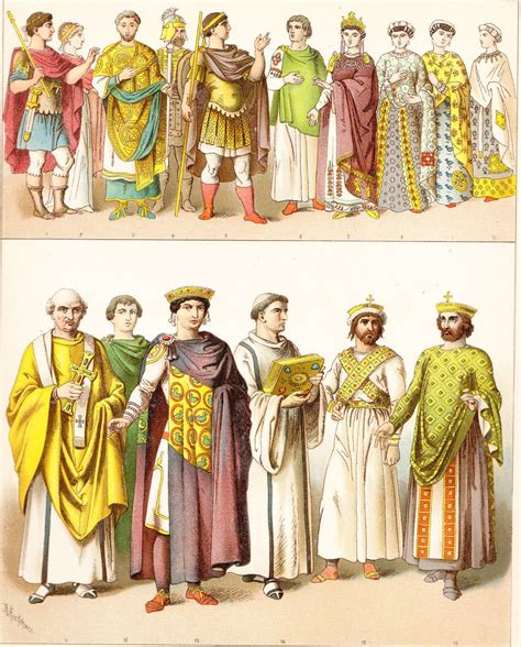 Byzantine Clothing Chromolitograph Byzantine Fashion Historical