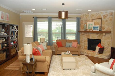 Style With Wisdom Coral And Blue Living Room