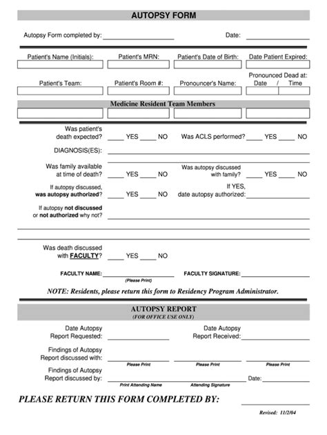 Autopsy Report Template Fill Online Printable Fillable For Blank