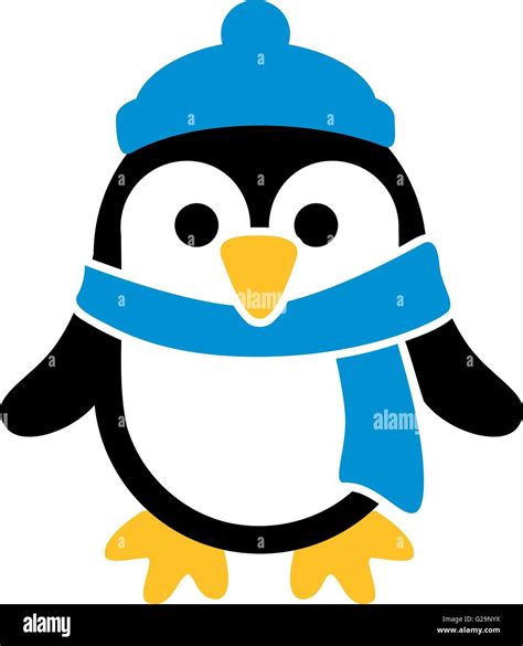 Penguin With Cap And Scarf Cartoon Stock Vector Image And Art Alamy