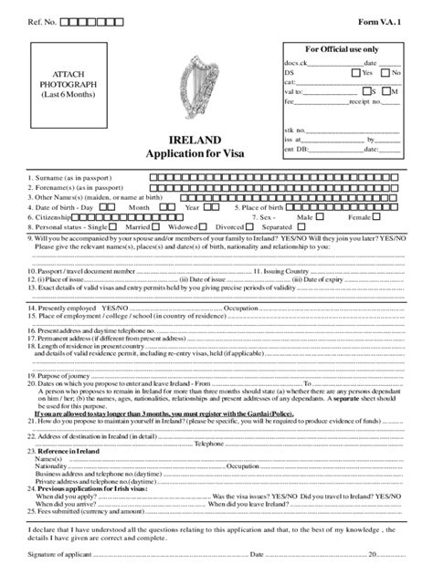 Fillable Online Ireland Visa Application Form Download Pdf File Online