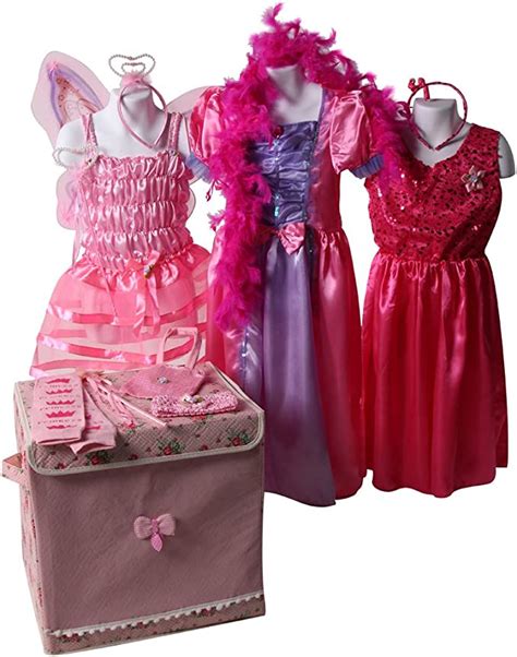 Girls Pretty Pink Princess Dress Up Trunk Size 68 Years Amazonca