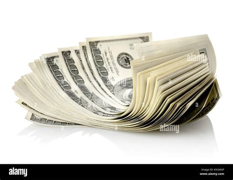 One Hundred Dollar Bills Isolated On A White Background Stock Photo Alamy