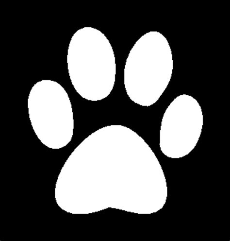 Dog Paw Print Clip Art Black And White