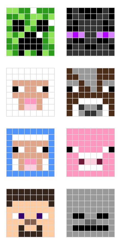 Easy Minecraft Pixel Art Blueprints
