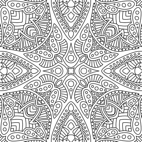 Black And White Seamless Pattern For Coloring Book Stock Vector