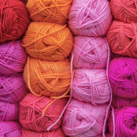 Multicolored Wool Balls Of Yarn Background Of Colored Yarn Balls