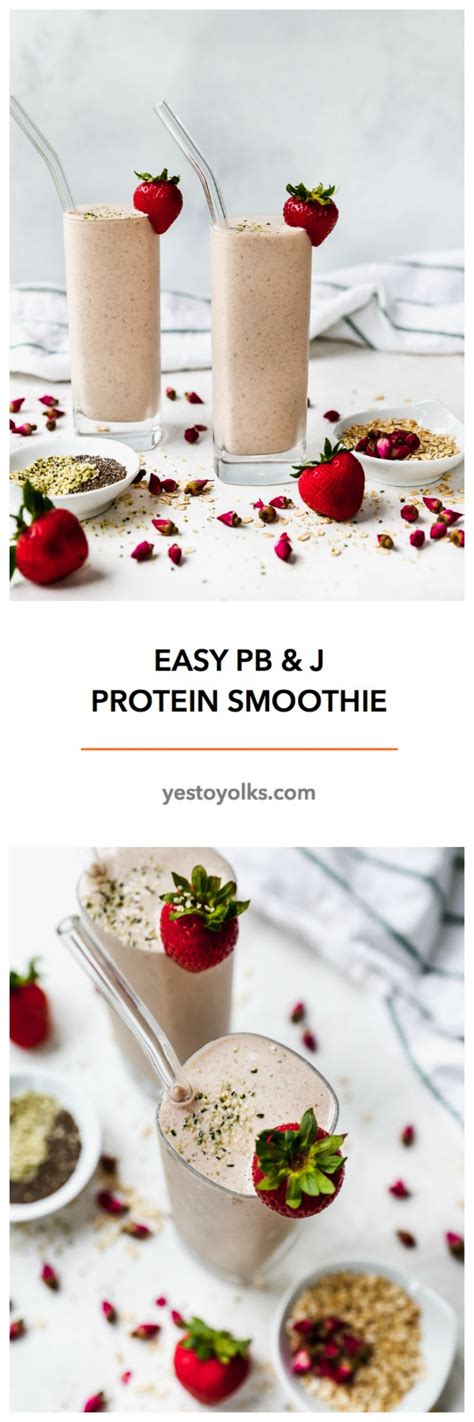 Coconut almond green protein smoothie. Easy PB & J Protein Smoothie | Recipe | Protein smoothie ...