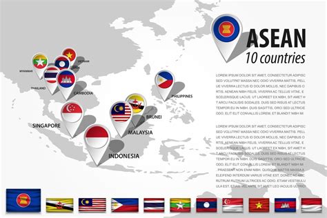 Associação asiática das nações do sudeste asiático e pino de