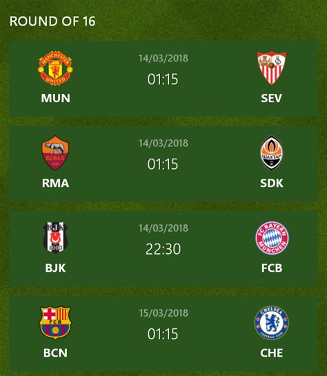 Jul 29, 2021 · twenty clubs have booked a place in the group stage of one of european football governing body, uefa's three club competitions. UEFA Champions League Round of 16 Preview | Read Scoops