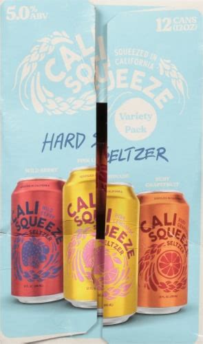 Cali Squeeze Variety Pack Citrus Hard Seltzer Craft Beer 12 Cans 12