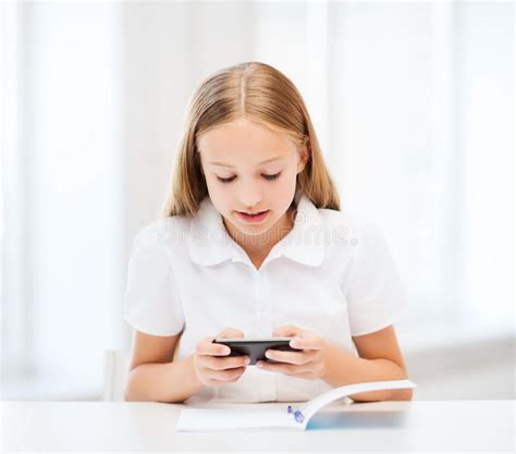 Girl With Smartphone Stock Photo Image Of Cellphone 17730838
