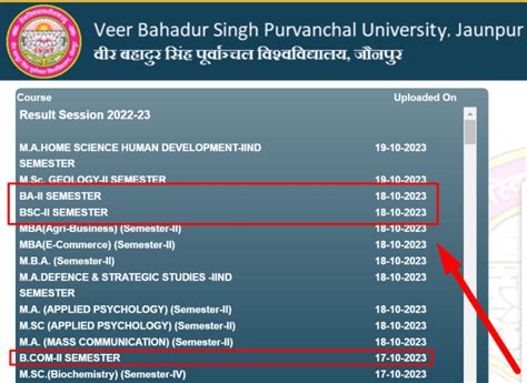 VBSPU 2nd Sem Result 2023 रजलट जर BA BSc BCom Link Purvanchal