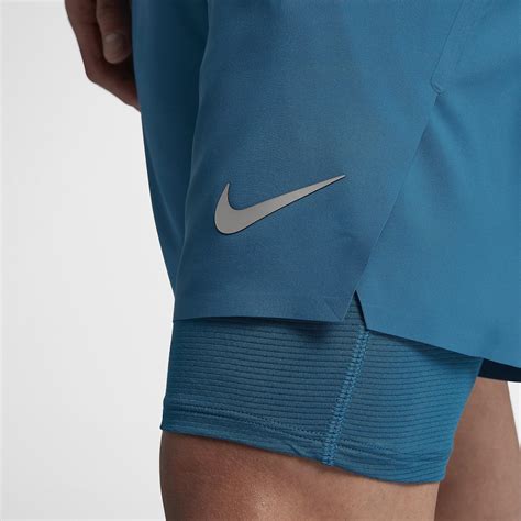 Nike Mens Flex Ace 7 Inch 2 In 1 Tennis Shorts Green Abyss