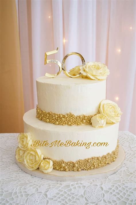 Gold Anniversary Cake 50th Wedding Anniversary Cakes 50th