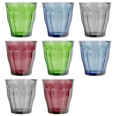 8pc Multicolour 250ml Picardie Glass Tumblers By Duralex On Onbuy