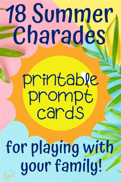 Summer Charades Printable Game Views From A Step Stool