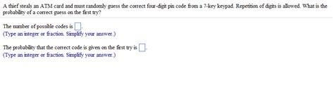 We did not find results for: Solved: A Thief Steals An ATM Card And Must Randomly Guess... | Chegg.com