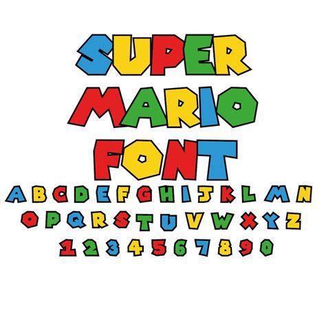 Super Mario Font Mario Font Letters Svg Dxf Png Eps For Cricut My Xxx Hot Girl